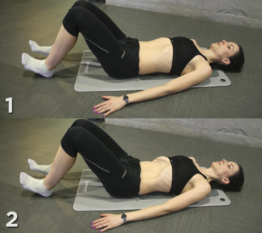 Exercice abdos hypopressif allongé